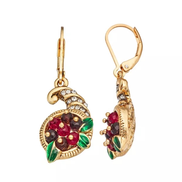 Napier Fall/Thanksgiving Cornucopia Earrings - Picture 1 of 1